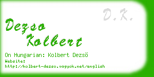 dezso kolbert business card
